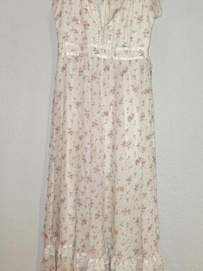 Vintage GUNNE SAX 70s Floral Prairie Cottage Lace Dress